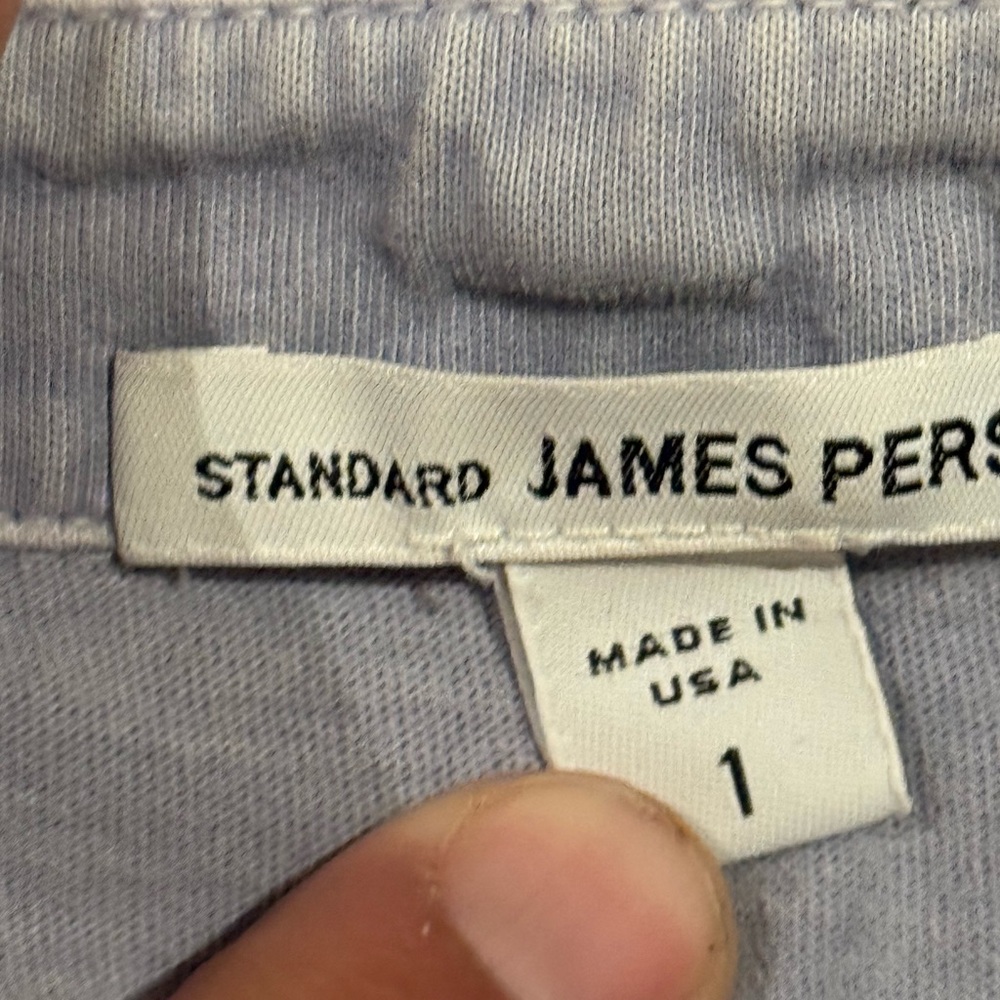 James Perse Basic Distressed Grey Size 1 Polo Shi… - image 4